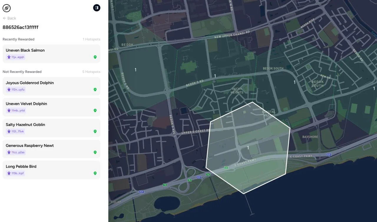 Helium network coverage map
