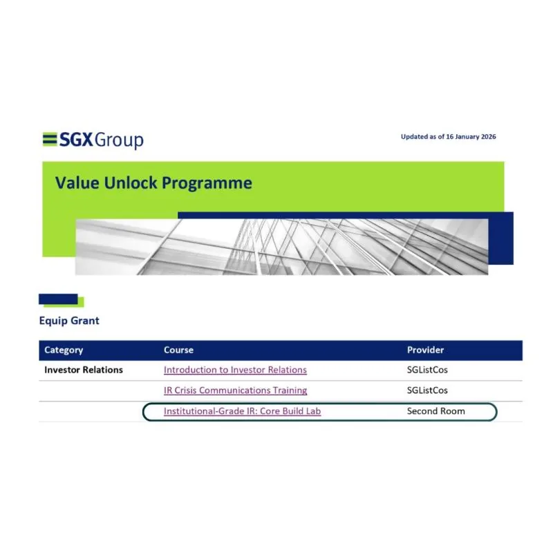 Vendor collaboration with SGX-MAS Value Unlock