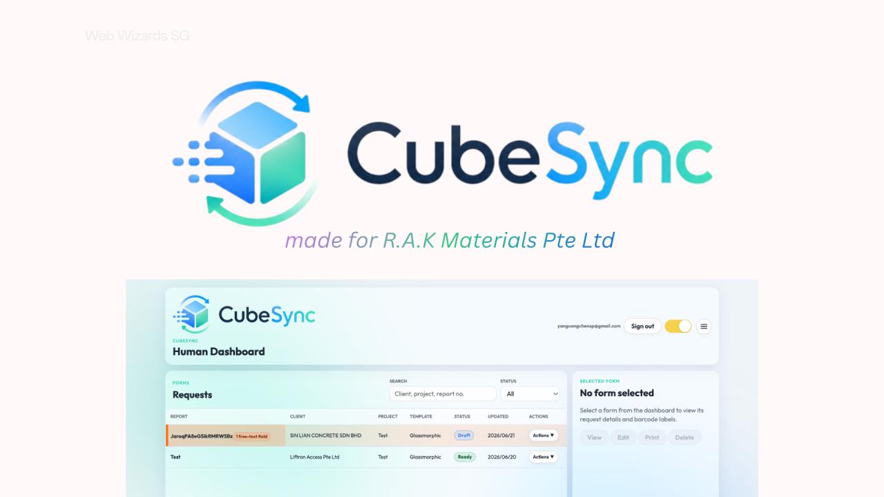CubeSync operations dashboard