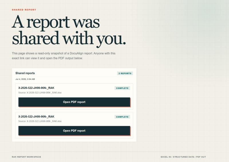 DocuAlign secure customer-facing report portal