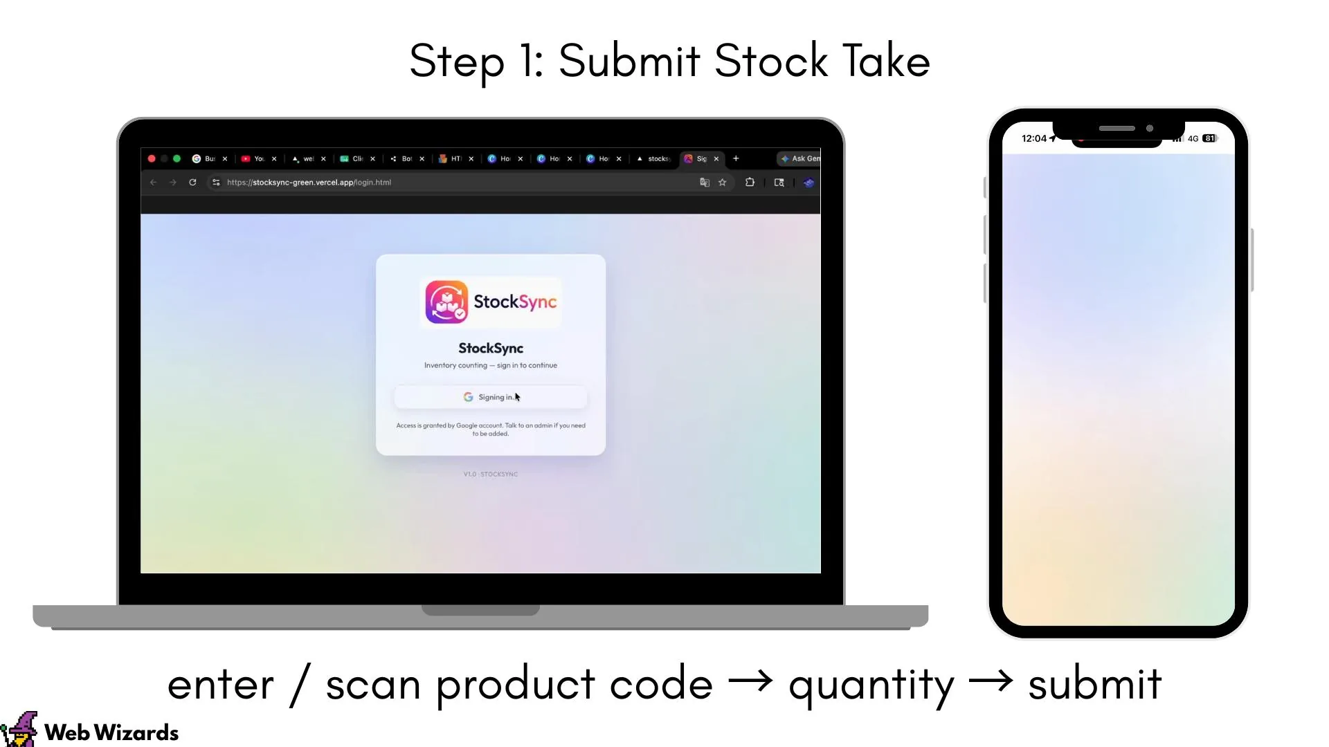 StockSync — Login using Google OAuth