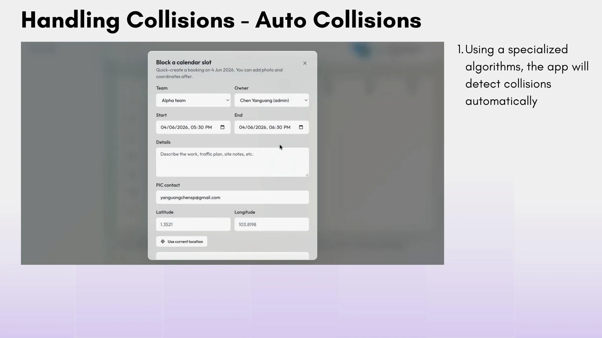 WorkGrid — Custom algorithm to detect schedule collision detection