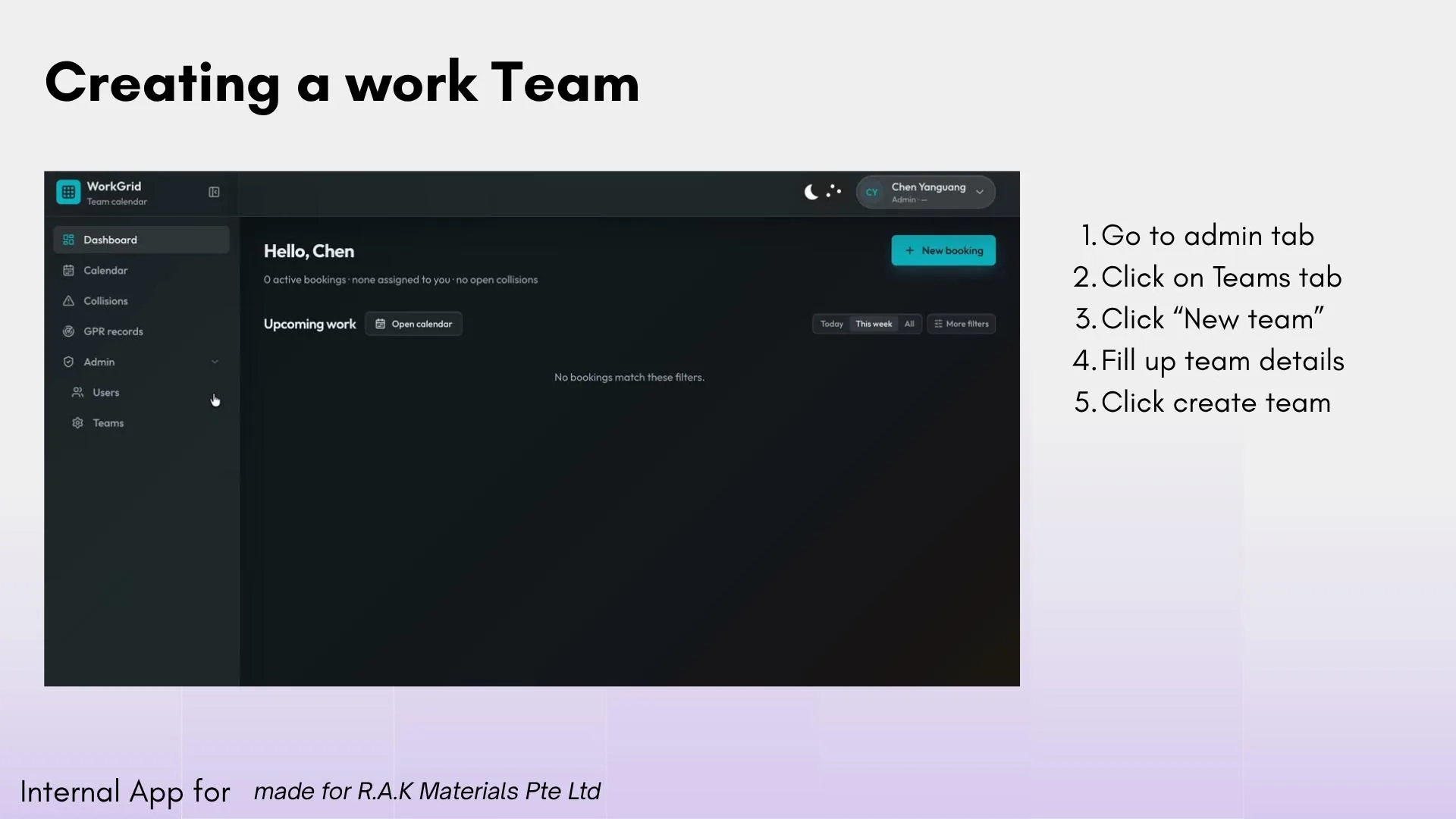 WorkGrid — Team Creation